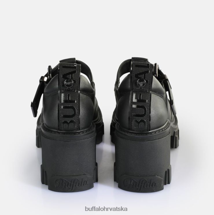 crno Buffalo riot jane natikače veganske |mokasinke TDD6T441